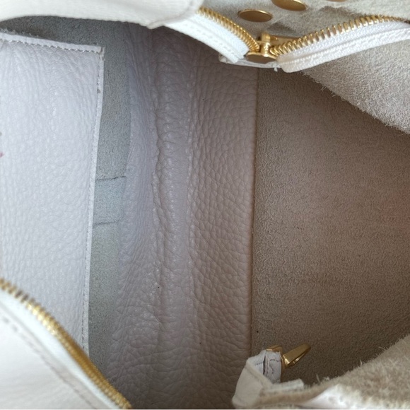 Hammitt Calla Lily White Elegant Leather & Gold Tote Bag Purse Like New Handbag - Picture 7 of 15